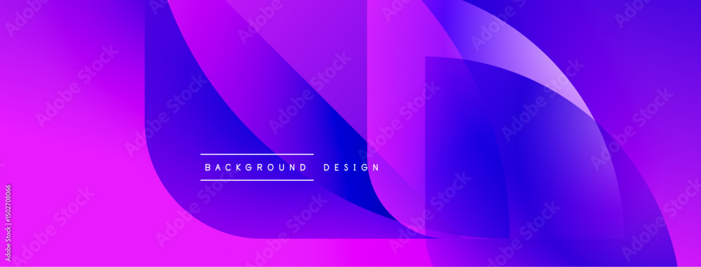 Poster abstract vibrant layers create flowing shapes. gradient colors blend, forming modern background desi