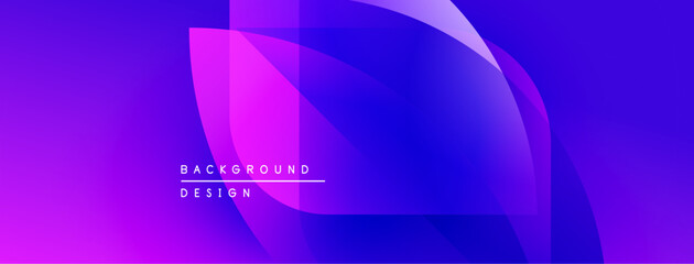 Abstract gradient background. Overlapping shapes create dynamic visual effect. Modern design elements present smooth transitions.