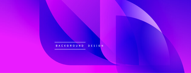 Abstract vibrant layers create flowing shapes. Gradient colors blend, forming modern background design. Minimal text present.