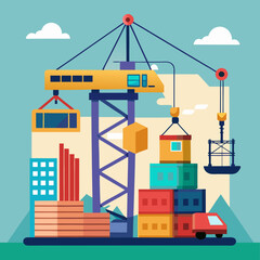 vector illustration of construction site