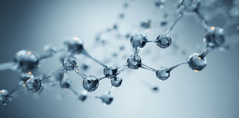 The concept of skin care and cosmetics is visually represented by an abstract background of hexagons, blending science and technology in a 3D rendered design