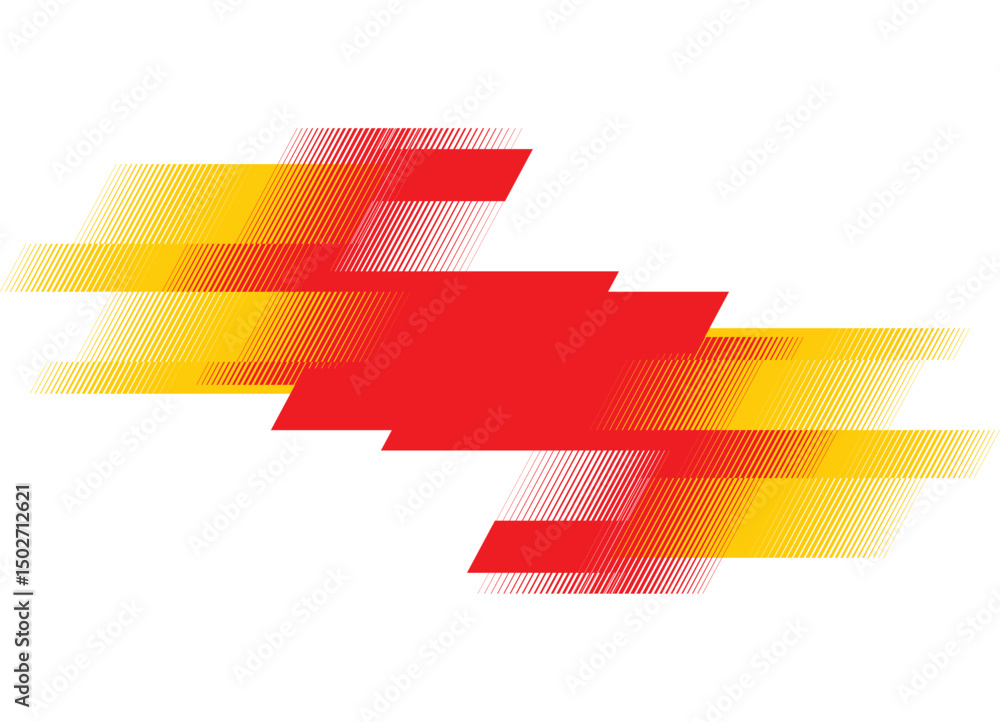 Poster bright striped spot on a white background. red-yellow vector pattern. modern design element for back