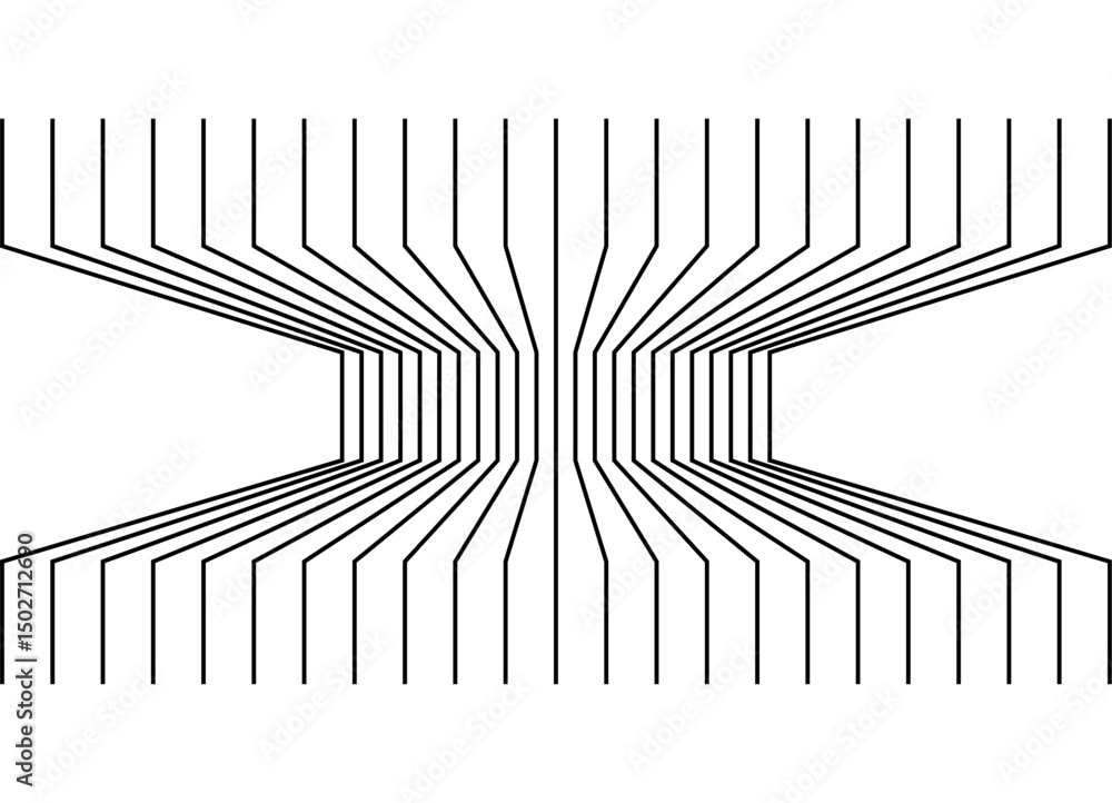 Fototapete vector pattern of thin black broken lines on a white background. black and white pattern. modern des
