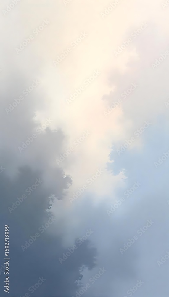 Aufkleber generative ai image showcasing ethereal sky with soft cloud formations