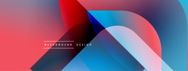 Abstract colorful shapes overlap. Gradient hues blend, creating dynamic visual effect. Modern design elements present smooth transitions.