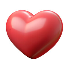Fototapeta premium Valentine heart 3D PNG icon isolated with transparent background