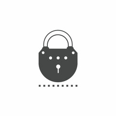 Vector icon template. Black and white padlock icon design. Stock vector template.