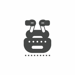 Vector icon template. Black and white headset icon design. Stock vector template.