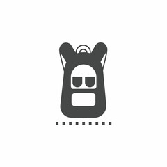 Vector icon template. Black and white school bag icon design. Stock vector template.
