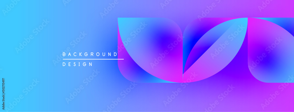 Aufkleber Abstract gradient shapes overlap. Blue transitions to purple, creating dynamic visual effect. Text reads background design. Modern, vibrant composition.