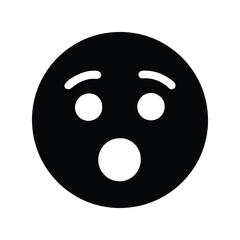 Shocked emoji icon vector. Surprised face symbol, dramatic reaction for social media, chat apps, or meme designs