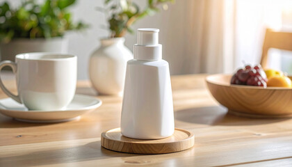 White Trapezoid Face Cream Bottle