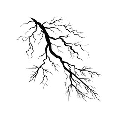 Lightning bolt silhouette vector illustration. Electric energy symbol for logos, sports designs, or power-related graphics