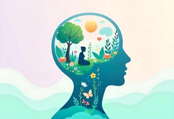 Generative AI Inner Peace Conceptual Image of Mental Wellbeing and Mindfulness