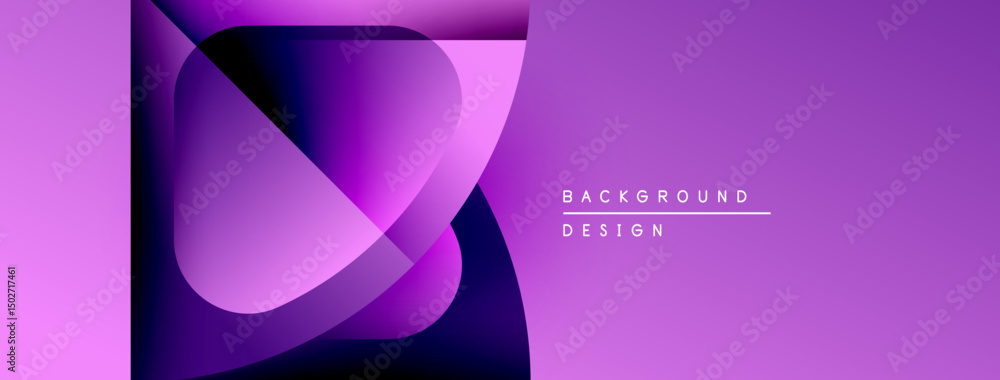 Poster abstract purple design features layered shapes, gradients. modern aesthetic suitable for backgrounds