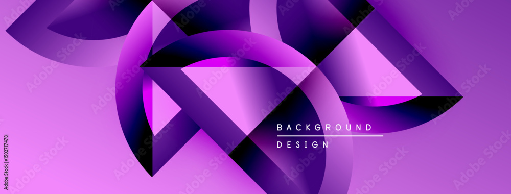 Aufkleber Abstract purple design. Geometric shapes blend, creating dynamic visual effect. Modern background suitable for various projects.