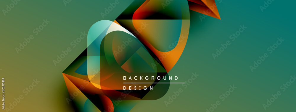 Poster Abstract fluid shapes, vibrant colors blend. Modern design element, suitable background texture. Minimalist aesthetic, dynamic composition.