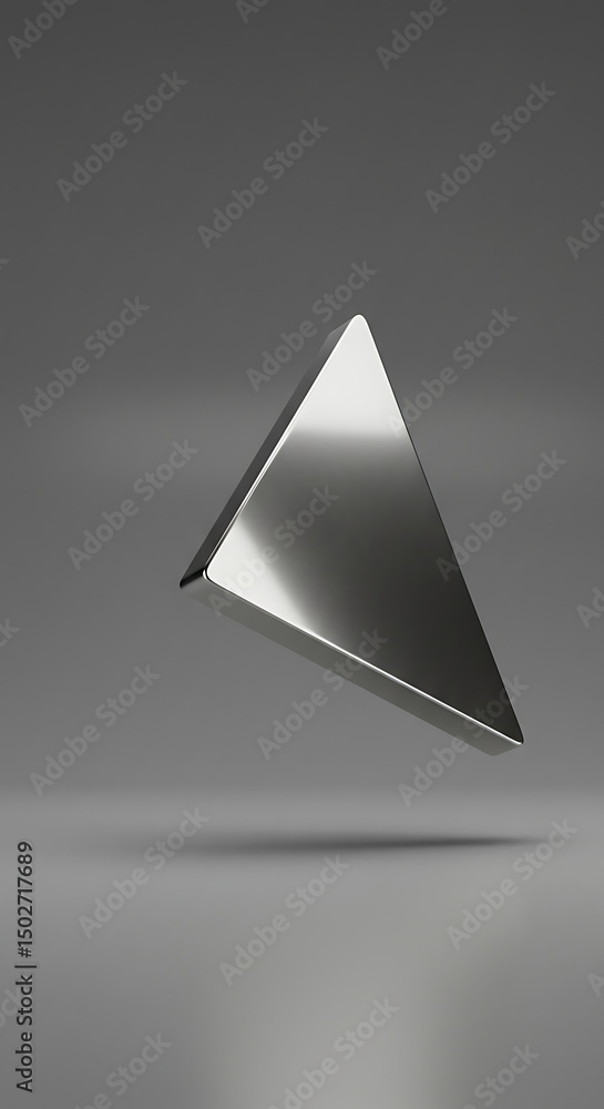 Aufkleber sleek metallic triangle shape abstract geometric design 3d render modern minimalist
