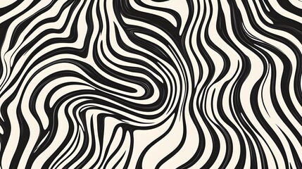 Abstract digital illustration featuring dynamic, flowing black and white swirling lines.