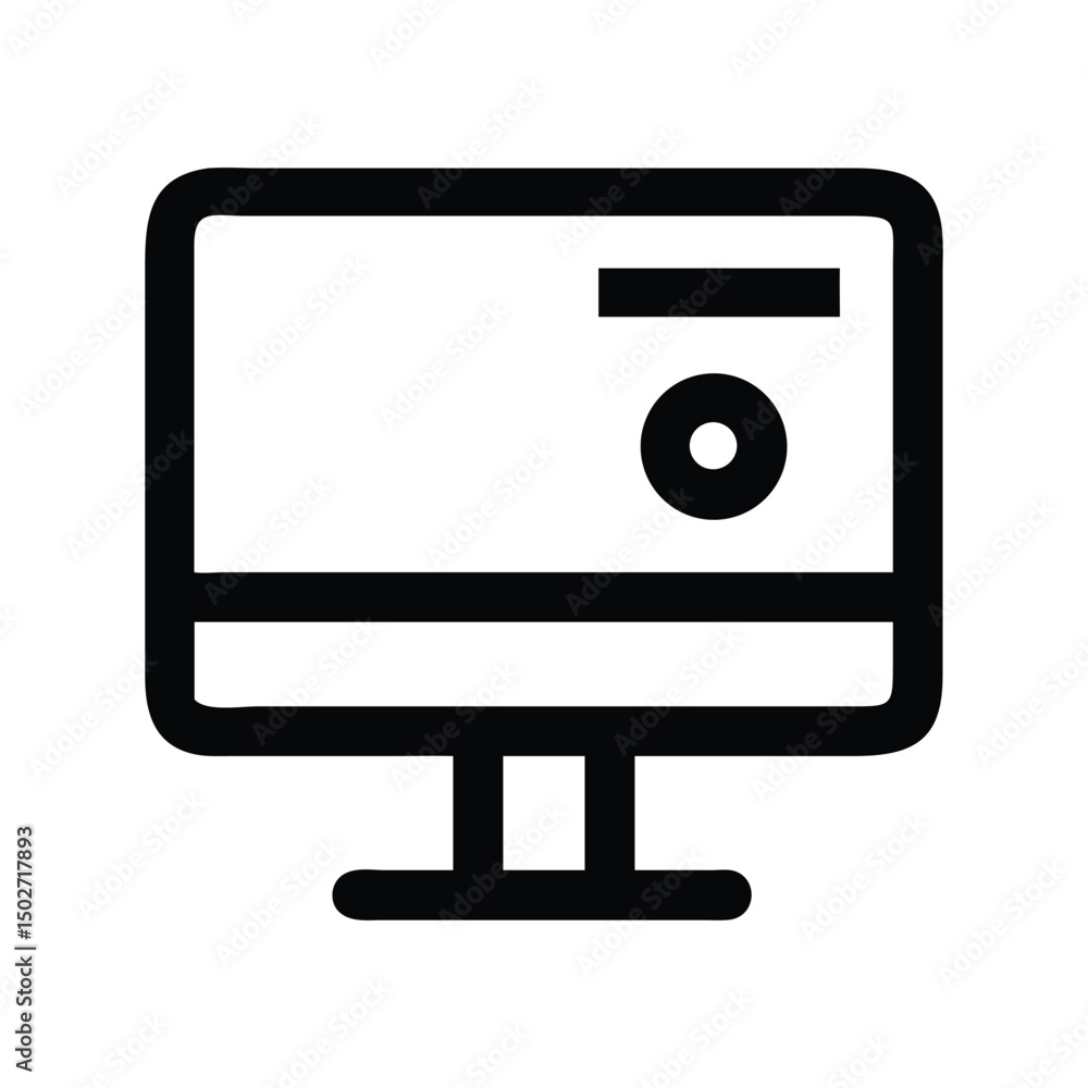 Poster monitor icon vector. computer screen symbol for tech interfaces, dashboard designs, or office equipm