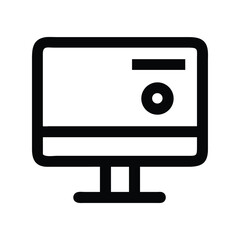 Monitor icon vector. Computer screen symbol for tech interfaces, dashboard designs, or office equipment graphics