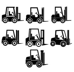 Forklift silhouette vector illustration