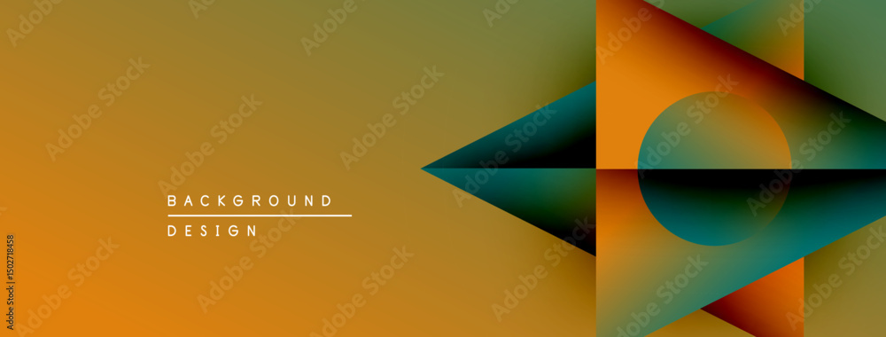 Leinwandbilder abstract geometric design. orange, yellow gradients create modern visual. shapes overlap, forming dy