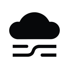 Fog weather icon vector. Misty cloud symbol for forecasts, travel apps, or atmospheric hazard designs

