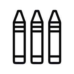 Crayons icon vector. Colorful drawing tools for kids' designs, school apps, or creative art supplies branding


