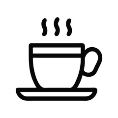 Coffee cup icon vector. Hot drink symbol for café branding, morning routine apps, or cozy lifestyle designs

