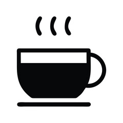 Coffee cup icon vector. Hot drink symbol for café branding, morning routine apps, or cozy lifestyle designs


