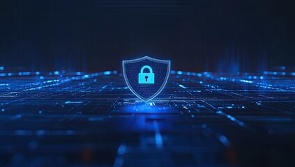 Digital Shield with Lock Icon