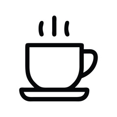 Coffee cup icon vector. Hot drink symbol for café branding, morning routine apps, or cozy lifestyle designs

