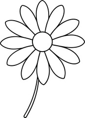 Minimalist Daisy Flower Line Art Design