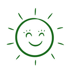 Cute smiling sun doodle for cheerful summer and holiday illustrations