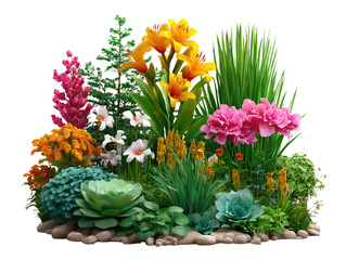 Floral Eden: a meticulously arranged floral display, each blossom and leaf contributing to a vibrant and enchanting scene.