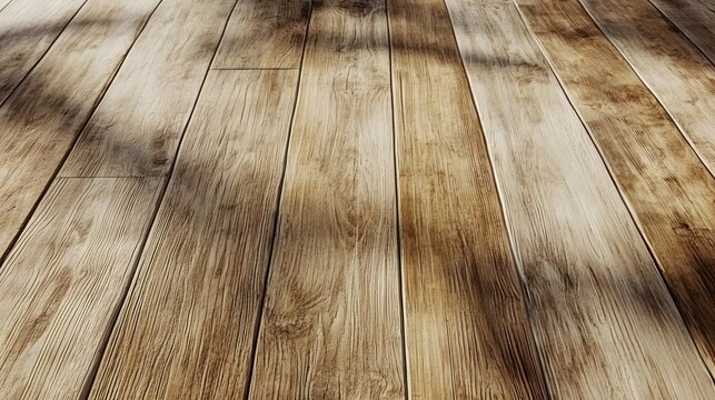 Photograph of wooden planks create a linear pattern on a textured floor surface.