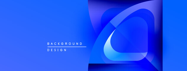 Abstract blue design. Layered shapes create dynamic visual effect. Modern, clean aesthetic suitable for backgrounds.