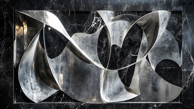 3D render of a distorted, metallic &acirc;&euro;&oelig;N&acirc;&euro; against a dark marble background.