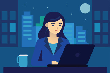 businesswoman-typing-on-a-laptop-at-midnight-in-a- (1).eps