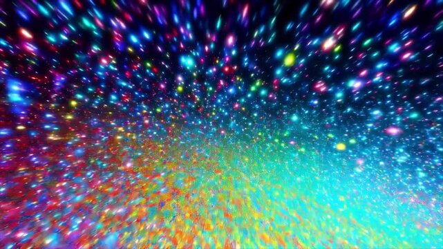 Incredibly beautiful bright fantastic space background with a scattering of small multi-colored beautiful shining, sparkling particles