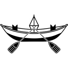 Kayaking Silhouettes Set – Vector Illustration

