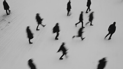 Abstract City Life in Monochrome