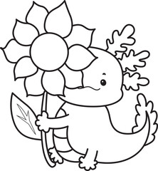 Outline of Illustration of cute axolotl activities icon.
Lineart of Funny pink axolotl in daily routine stickers.
