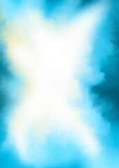 Bright cyan and white tones blend in vertical flow, evoking clarity, freshness, and mental expansion