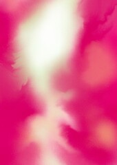 Bright pink and creamy white burst in vivid contrasts, forming flame-like motion in a vertical abstract inkblot.