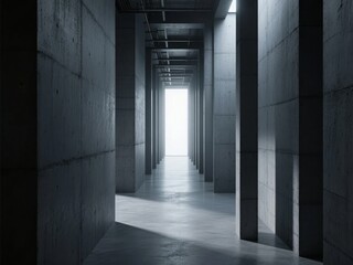 Obraz premium Concrete Corridor with Natural Light