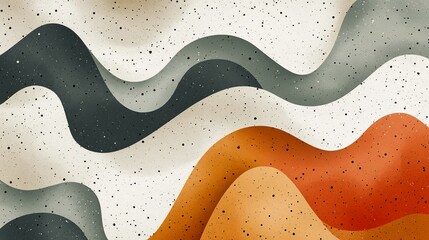 Abstract Wavy Pattern with Earthy Tones and Speckles