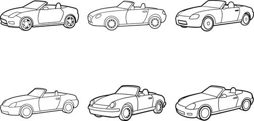 Car Lineart Illustration Design Bundle