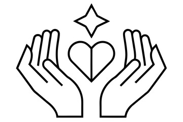 A collection of minimalist business and finance line icons in black outline style. This vector set includes icons of handshakes, giving and receiving money, charity donations, holding coins, financial